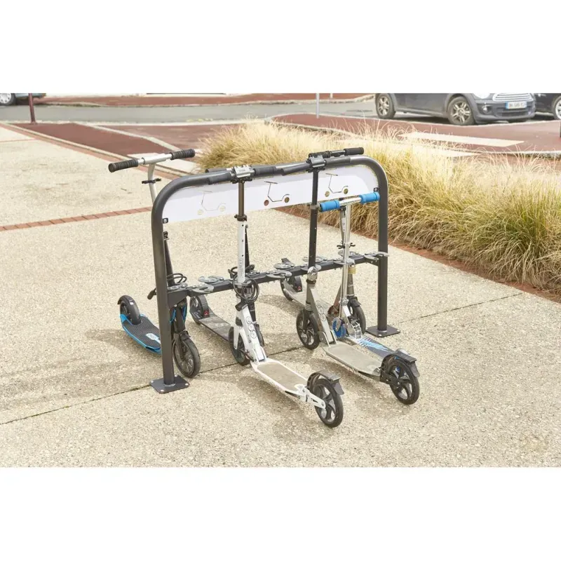 Mottez - Support 12 trottinettes face-à-face sur pieds ou à sceller