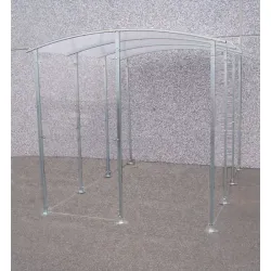 Abri fumeur à fixer au mur - Pieds métal zingué