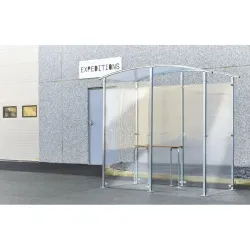 Abri fumeur isolé - Pieds métal zingué