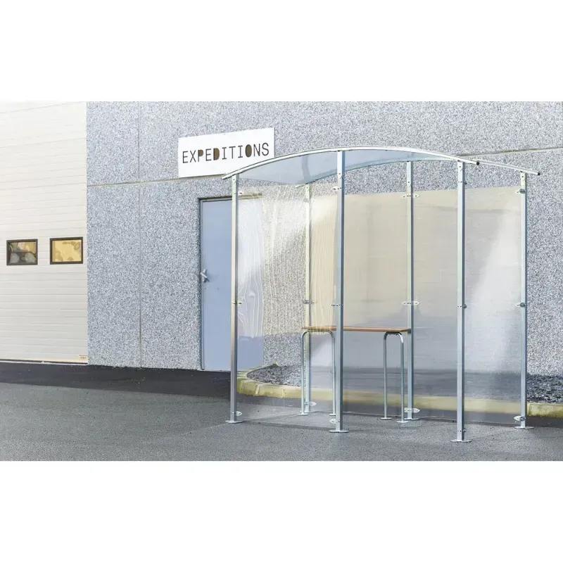 Abri fumeur isolé - Pieds métal zingué