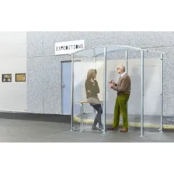 Abri fumeur isolé - Pieds métal zingué