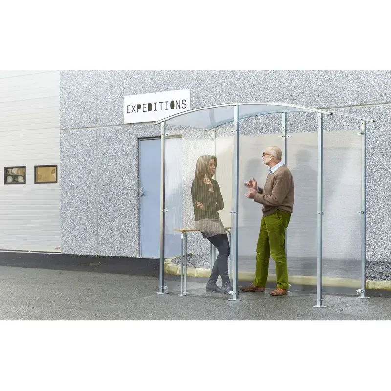 Abri fumeur isolé - Pieds métal zingué