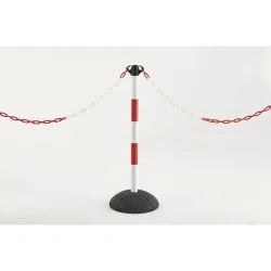 Potelet pour chaîne avec socle en caoutchouc