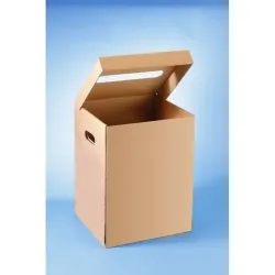 Mottez B961V - Corbeille à papier 36 litres en carton neutre ou motif