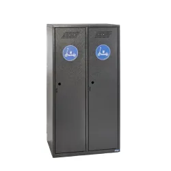 Rangement sécurisé avec prise électrique pour deux trottinettes