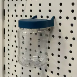 Bocal de rangement avec capuchon pour panneau perforé