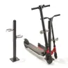 Poteau avec pinces antivol pour rangement de 2 trottinettes