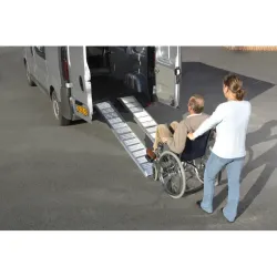 Lot de 2 rampes PMR en aluminium lisse repliable