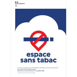Panneau de lutte contre le tabagisme "espace sans tabac"