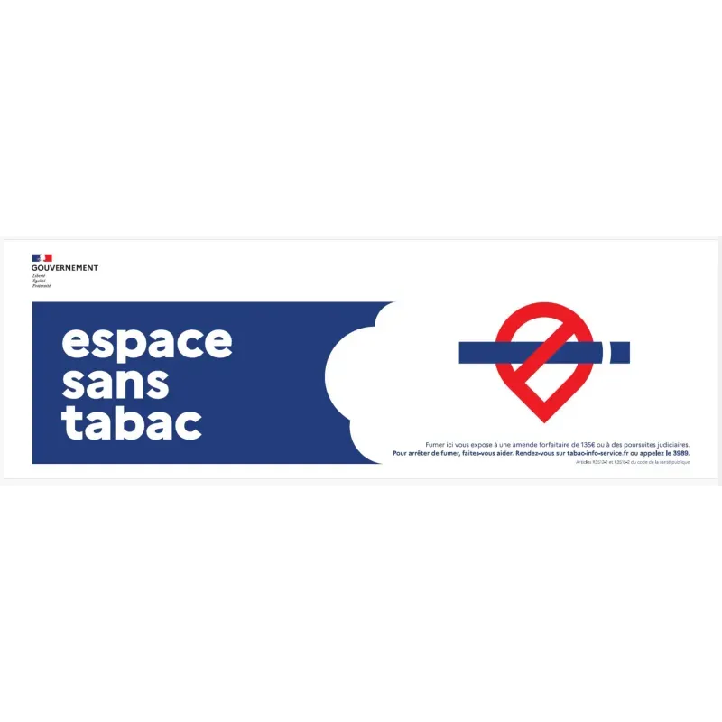 Bandeau de lutte contre le tabagisme "espace sans tabac"