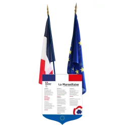 Pack loi Blanquer - écusson + 1 drapeau et européen