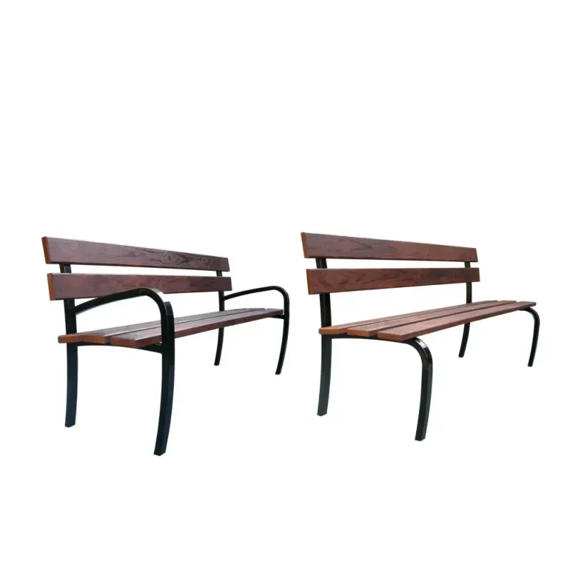 Banc Serem Confidence pieds acier lames bois avec ou sans accoudoirs