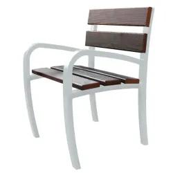 Chaise Confidence avec ou sans accoudoirs - Pieds acier et lames bois