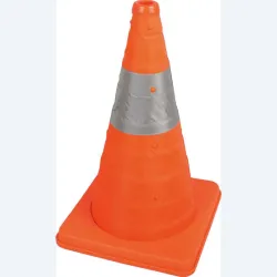 Cône rétractable de signalisation avec bande réfléchissante