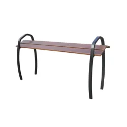 Banc extérieur Assis-debout bois acier