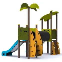 Jeu pour parc public la double tour tropicale éco-responsable