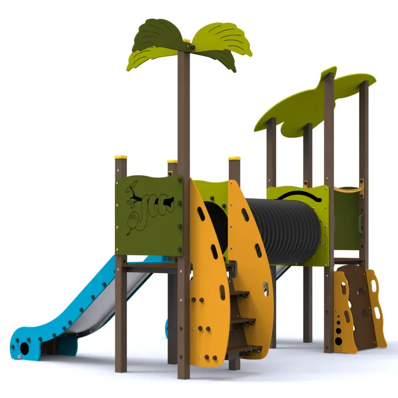 Jeu pour parc public la double tour tropicale éco-responsable