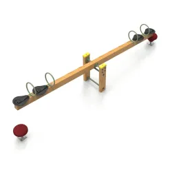 Balançoire à bascule en bois Rustique - 4 enfants