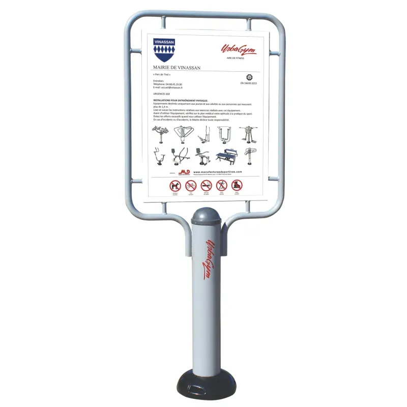 Panneau d'informations aire de fitness - URBAGYM