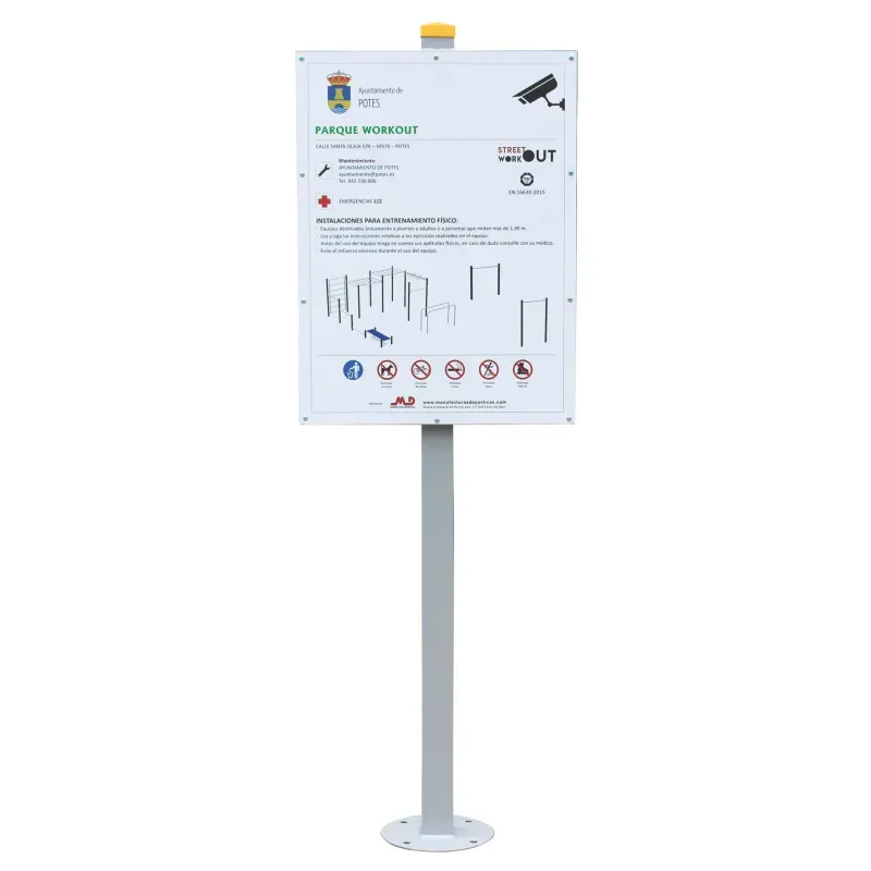 Panneau d'informations aire de fitness galvanisé - URBAGYM