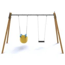 Balançoire bois 2 sièges inclusif et plat Manufacturas Deportivas