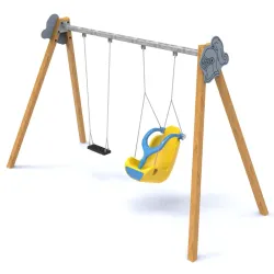 Balançoire bois 2 sièges inclusif et plat Manufacturas Deportivas
