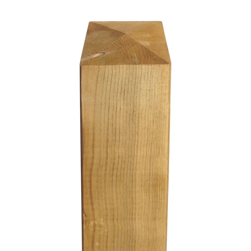 Poteau pointe diamant en bois de Pin raboté - 14.5 x 14.5 cm - Lagune