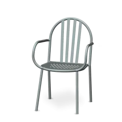 Fauteuil et banc d'extérieur en acier Eden