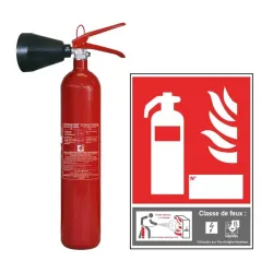 Pack extincteur C02 2kg classe B + panneau extincteur classe B