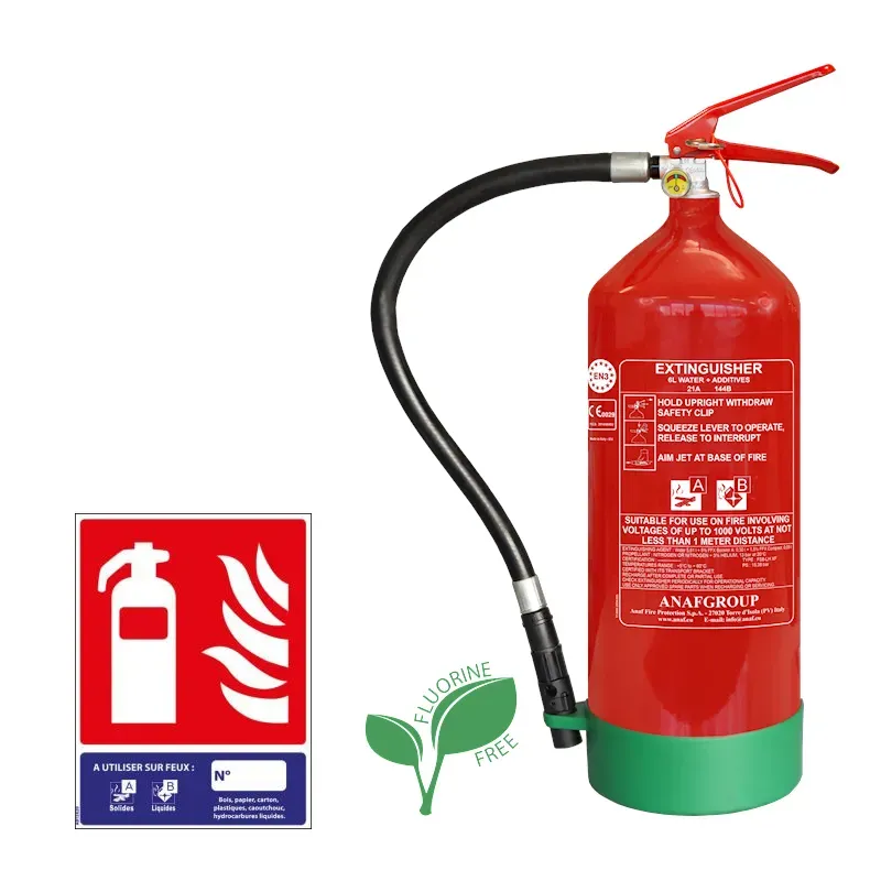 Pack extincteur eau 6L sans fluor classe AB + panneau extincteur AB
