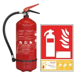 Pack extincteur poudre 6kg classe ABC + panneau extincteur ABC