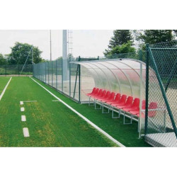 Banc de touche avec toit incurvé pour le football