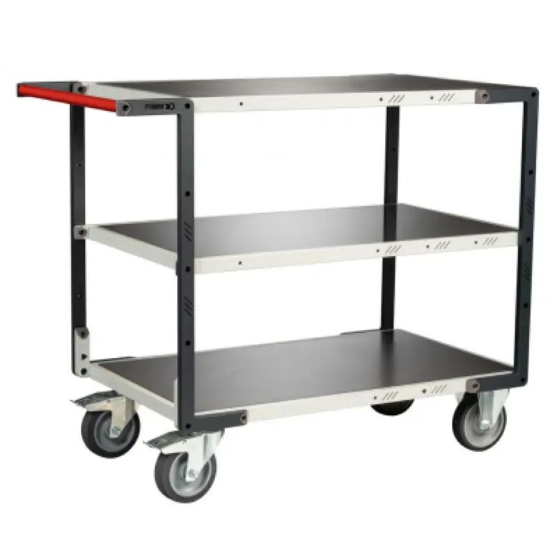 Servante avec poignée horizontale et 2 ou 3 plateaux tôle galva 400kg