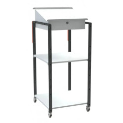 Pupitre d'atelier sur roulettes ou patins 2 plateaux - 150 kg