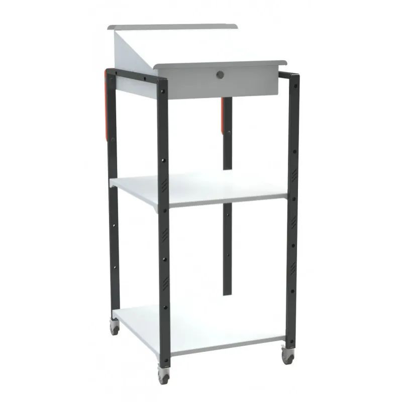 Pupitre d'atelier sur roulettes ou patins 2 plateaux - 150 kg