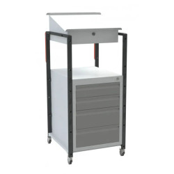 Pupitre d'atelier sur patins ou roulettes 1 bloc tiroirs - 150 kg