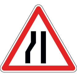 Panneau chaussée rétrécie par la gauche - A3b