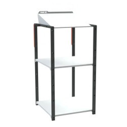 Pupitre d'atelier fixe à plan inclinable 2 étagères - 150 kg