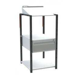 Pupitre d'atelier fixe à plan inclinable + 1 tiroir - 150 kg