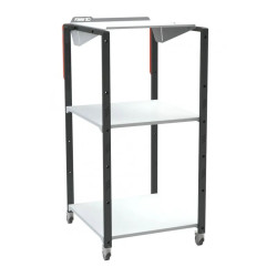 Pupitre atelier sur roulettes à plan inclinable 2 étagères - 150 kg