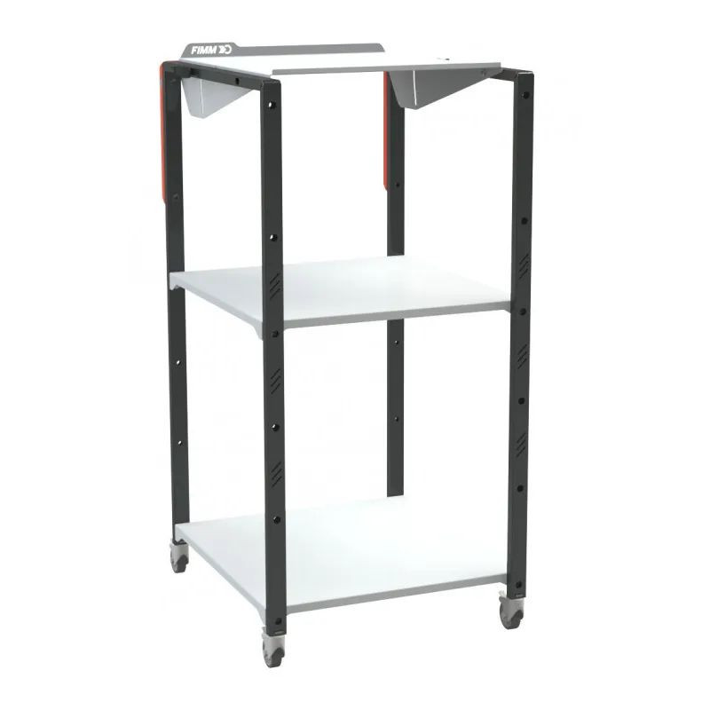 Pupitre atelier sur roulettes à plan inclinable 2 étagères - 150 kg