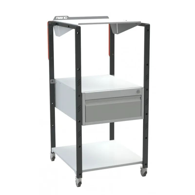 Pupitre atelier sur roulettes à plan inclinable + 1 tiroir - 150 kg