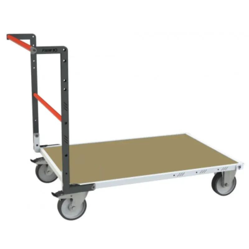 Chariot avec plateau bois modulaire tube 500 kg - Fimm