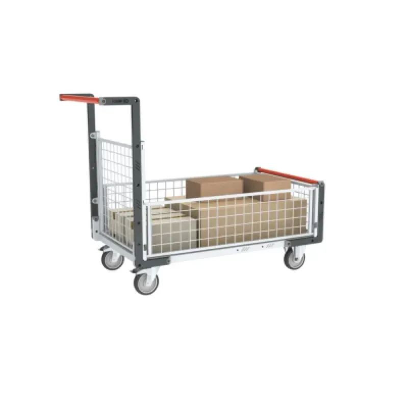 Chariot de manutention modulaire plateau tôle galva 250kg - Fimm