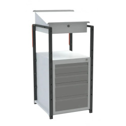 Pupitre d'atelier sur roulettes ou sur patins 1 bloc tiroirs - 150 kg