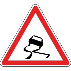 Panneau chaussée particulièrement glissante - A4