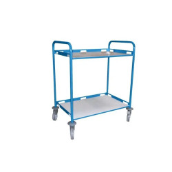 Servante cantine avec double poignées, plateaux tôle et rebords -Fimm