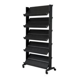 Présentoir mobile simple face 5 tablettes - Paperflow EasyDisplays