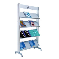 Présentoir mobile 4 tablettes métal - Paperflow