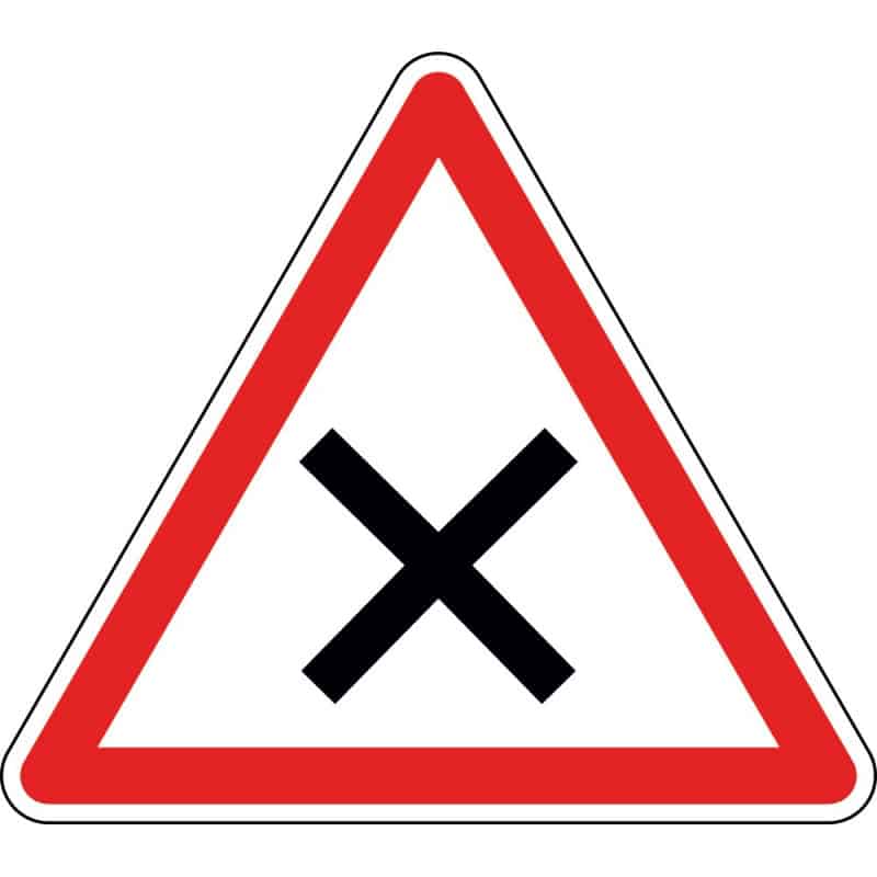 Panneau intersection à priorité à droite - AB1